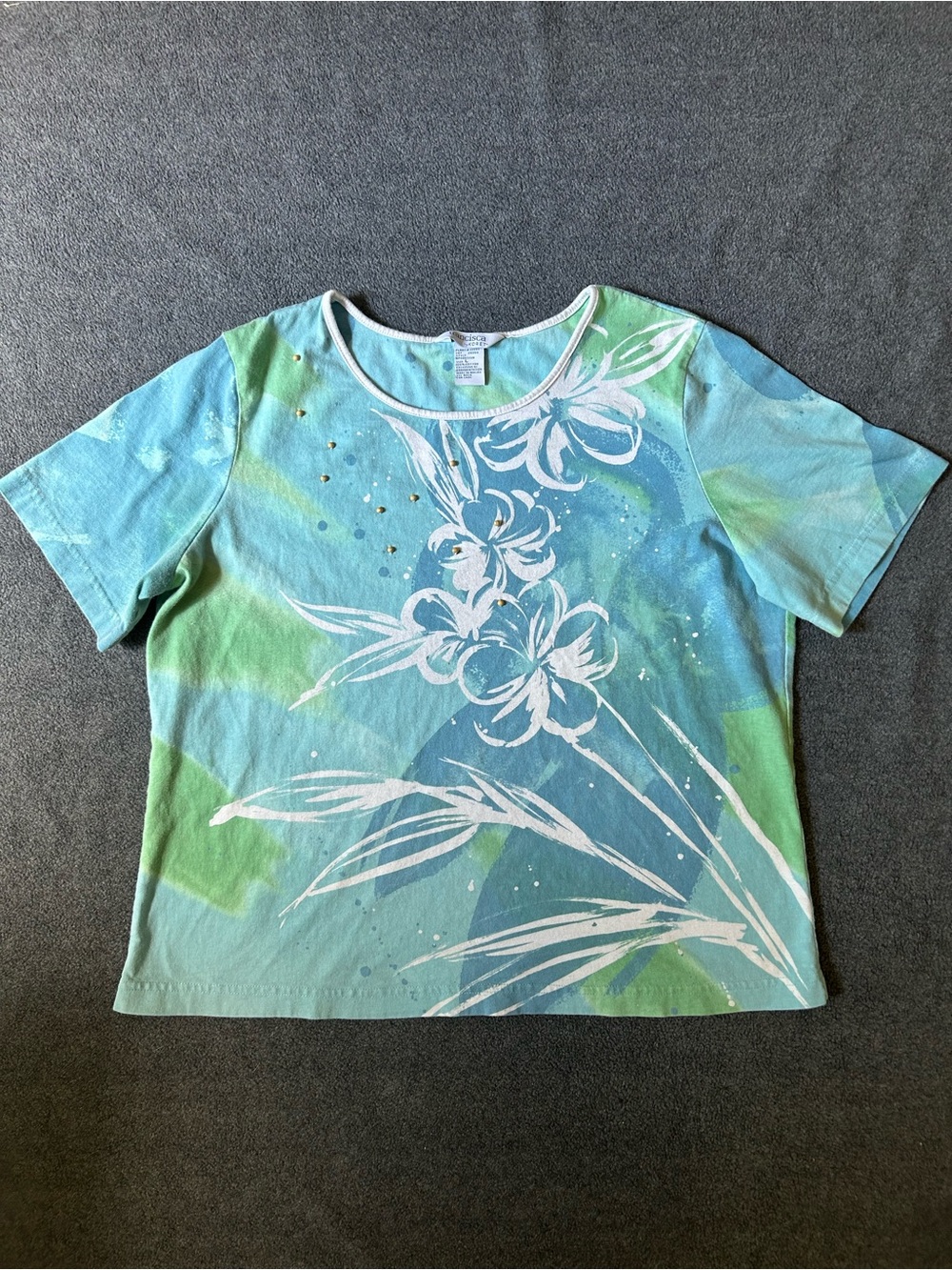 Blue Y2K Hawaiian Floral Shortsleeve